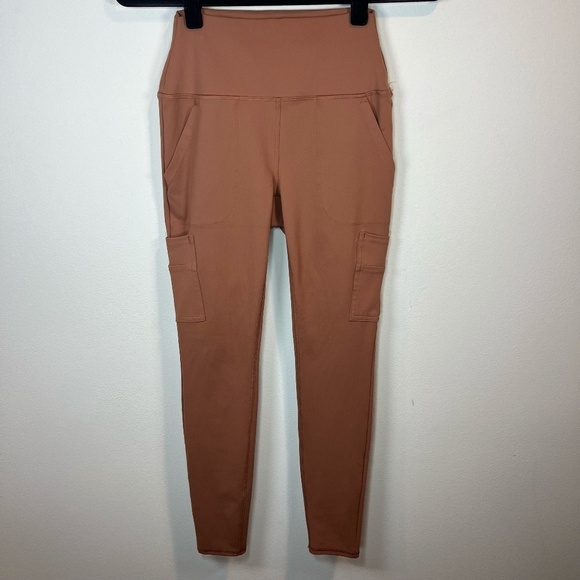 Avalanche Pants - Avalanche High Waisted Cargo Legging Pants Brown Terracotta Pockets Hiking Small